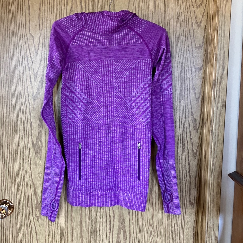 Lululemon purple hooded workout top